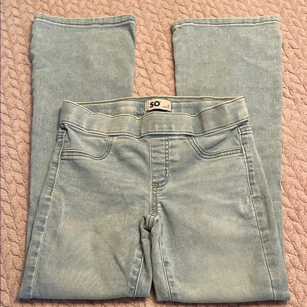 SO girls slip on flare jeans - size 10